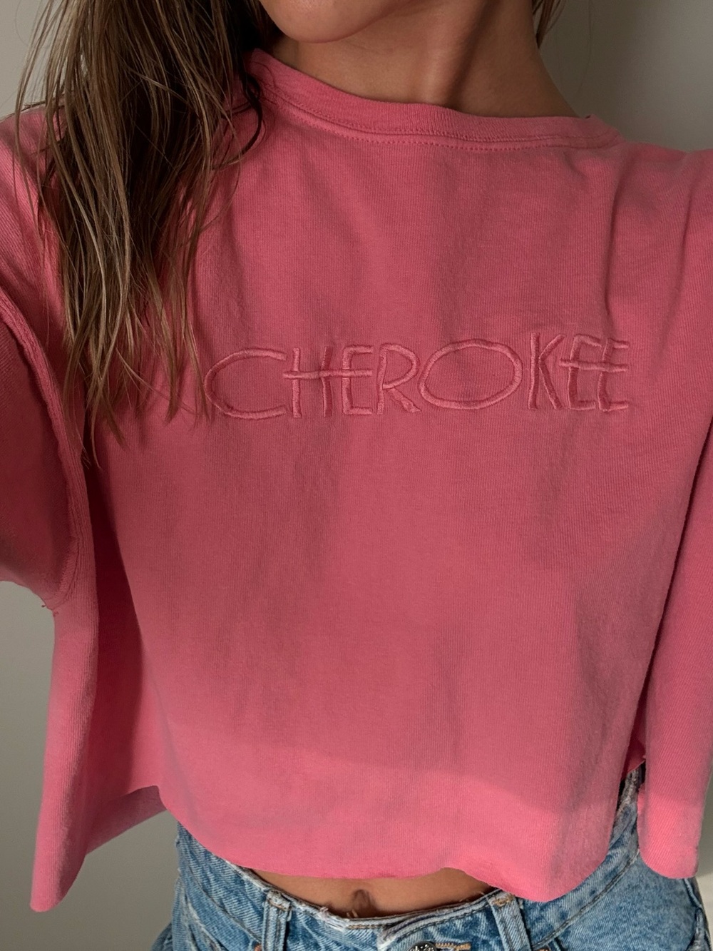 Vintage Cherokee Cropped Logo Tee